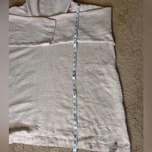 Eskandar DUSTY PINK Mid Weight Linen Mix Monk 30” Long Top w/Pockets (0) - Picture 11 of 11